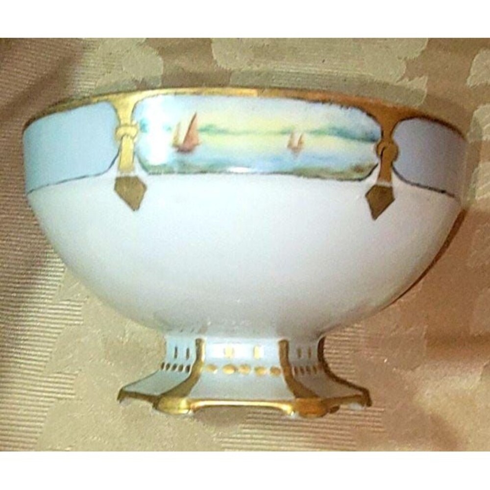 Antique Moritz Zdekauer MZ Altrohlau, Austria Fine Porcelain Pedestal Bowl artsy - Picture 14 of 16